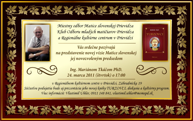 Nový predseda MS v Prievidzi - plagát